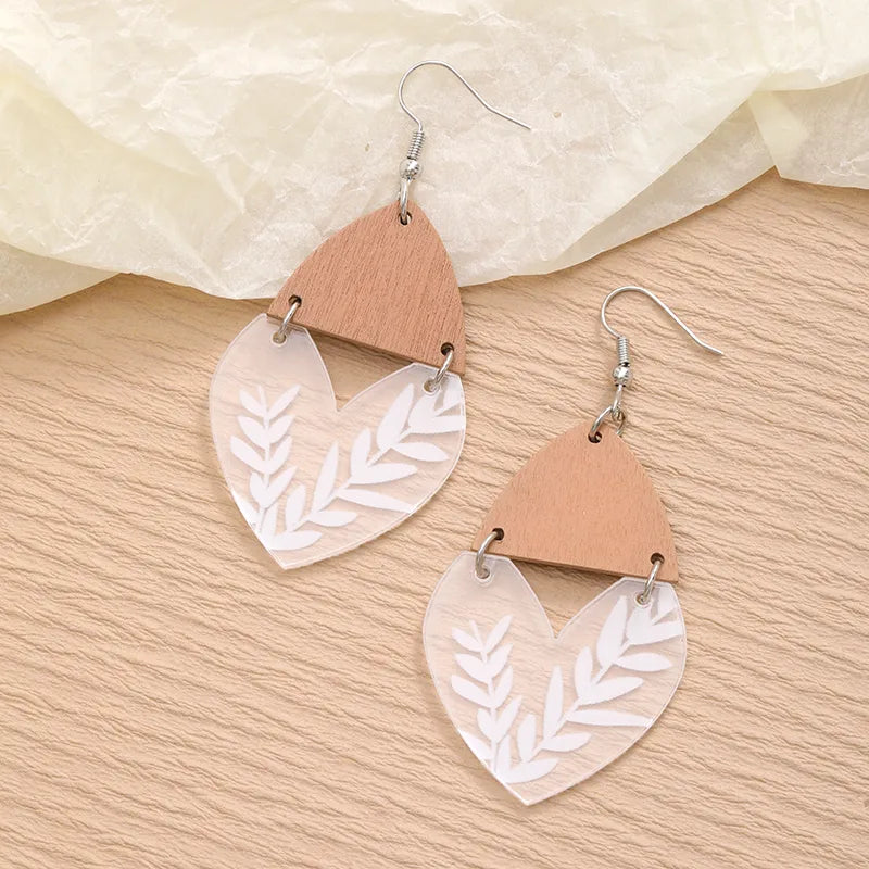 Casual Love Wood Earrings