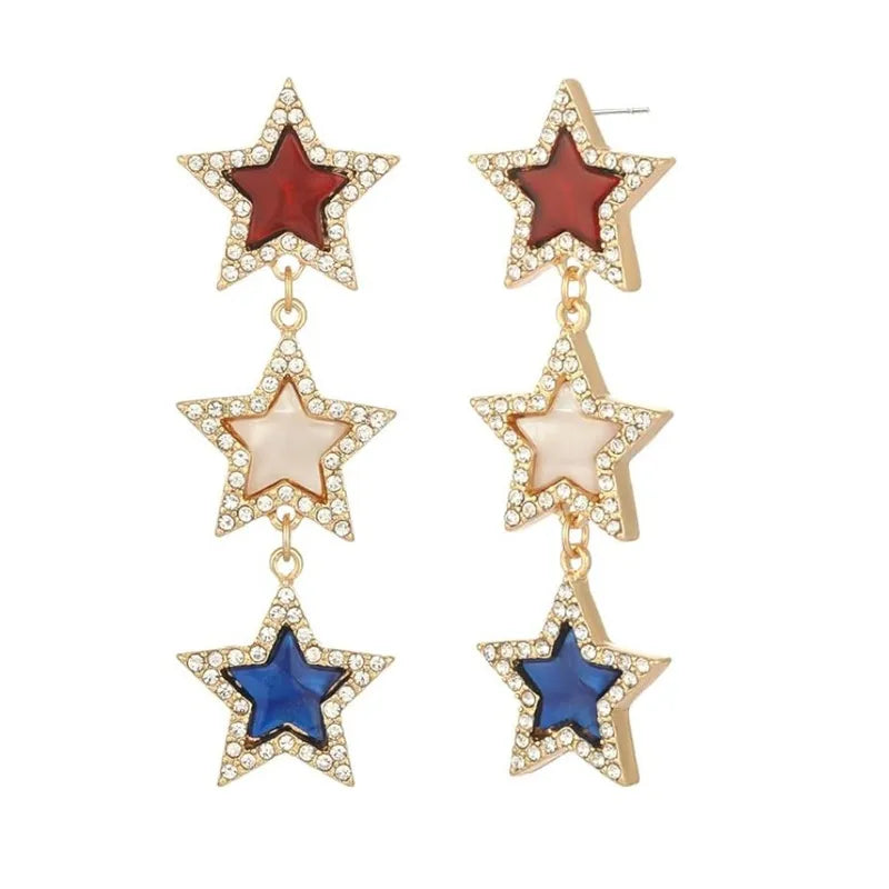 Star Spangled Hammered Earrings