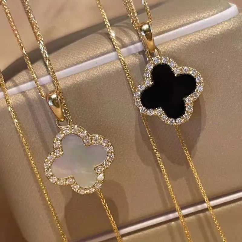 Lucky Gal Pendant Necklace- Black