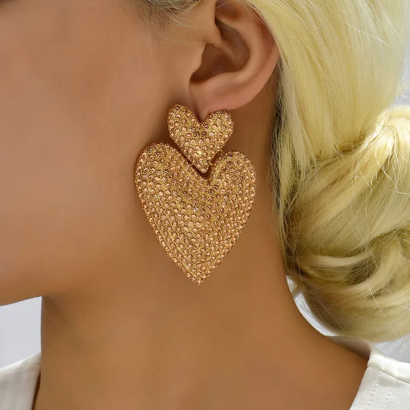 Large at Heart Earrings- Champagne