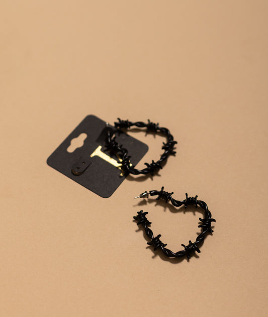 Twisted Love Earrings- Black