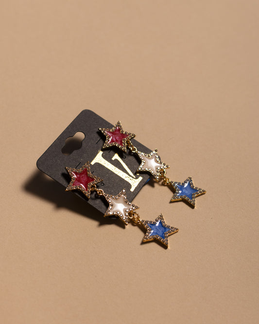 Star Spangled Hammered Earrings