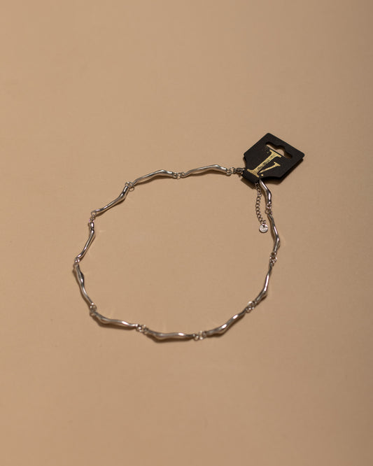 Liquid Line Coker Necklace- Silver