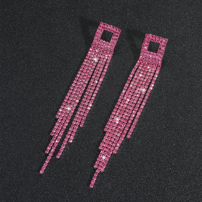 Be there or be Square Earrings- Pink