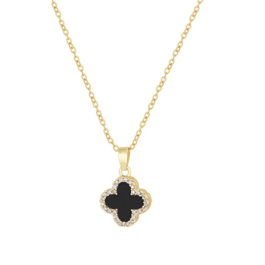 Lucky Gal Pendant Necklace- Black